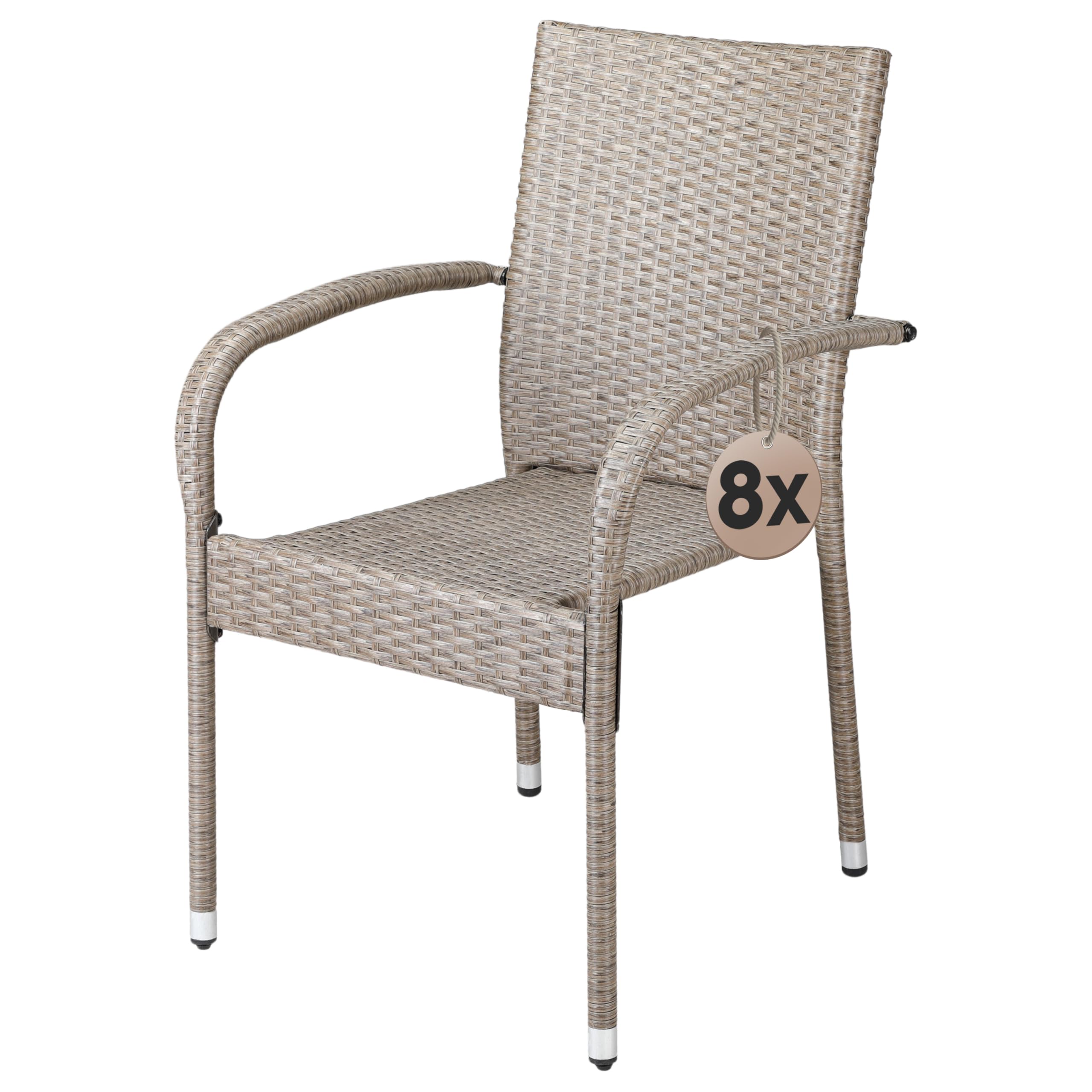 Casaria set 8 sedie da giardino in polyrattan: la soluzione pratica e resistente per terrazzi e spazi esterni