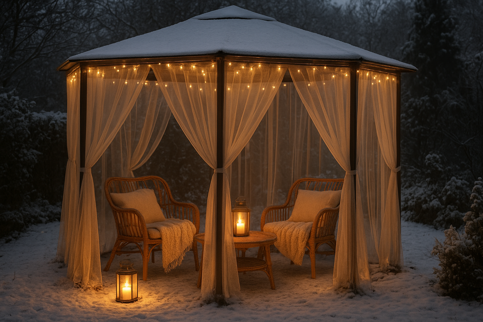 Arredare la zona relax coperta in giardino durante l’inverno: idee pratiche e arredi funzionali