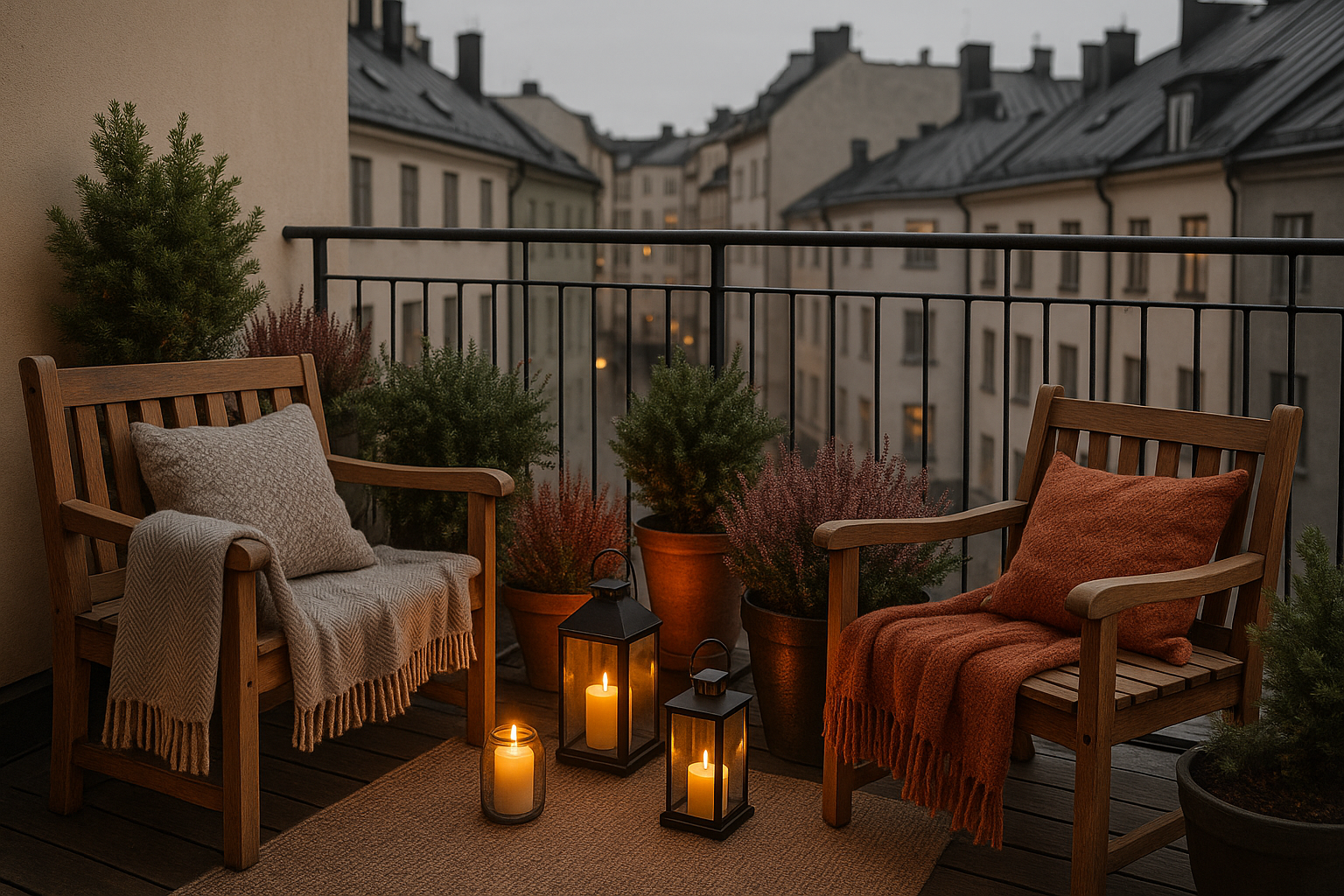 Come arredare il balcone in inverno: idee per uno spazio accogliente e green