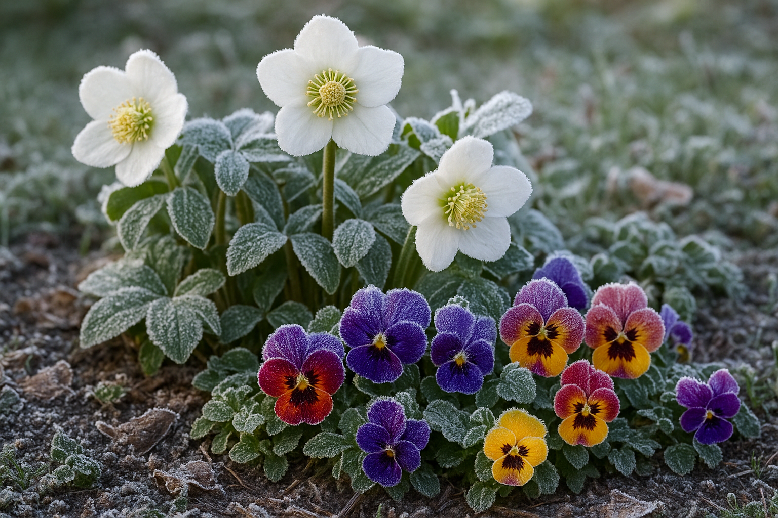 Helleborus niger e viole: i fiori protagonisti dell’inverno per aiuole e vasi