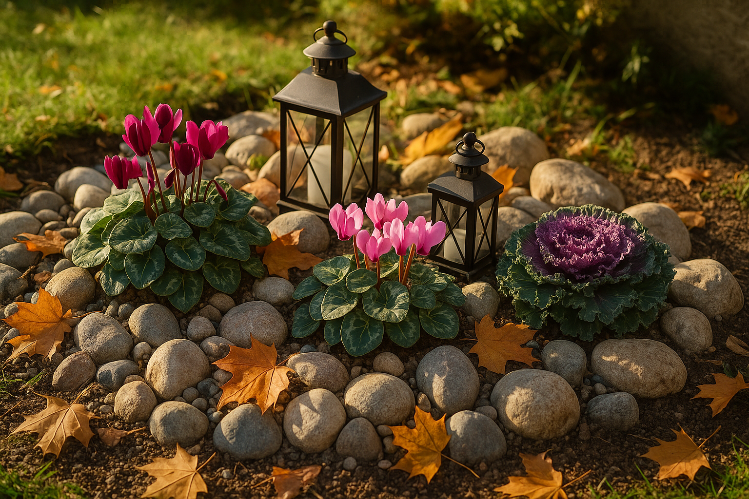 Idee per arredare il giardino con aiuole di sassi: ispirazioni d’autunno