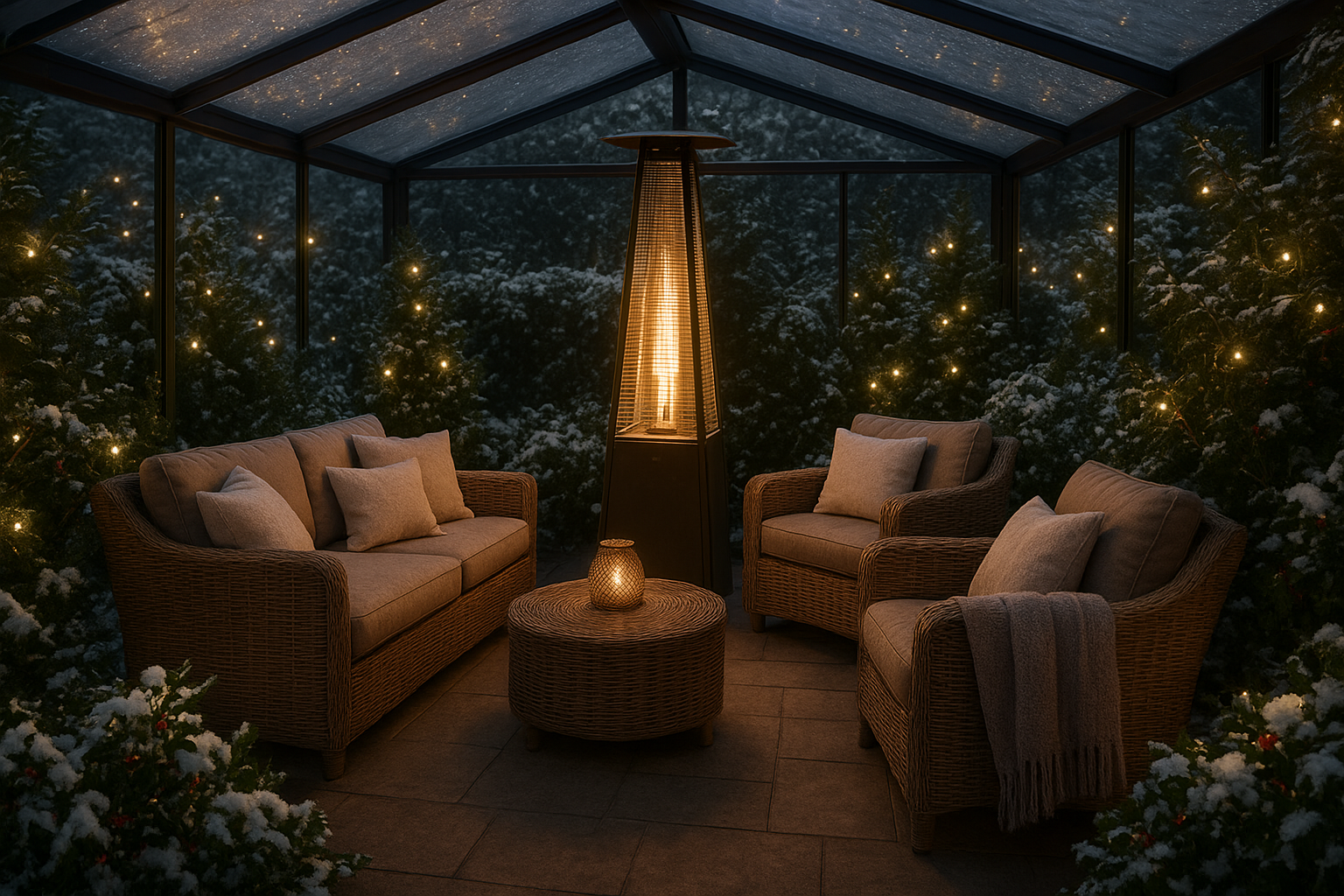 Idee per arredare il giardino in inverno: zone relax calde e accoglienti