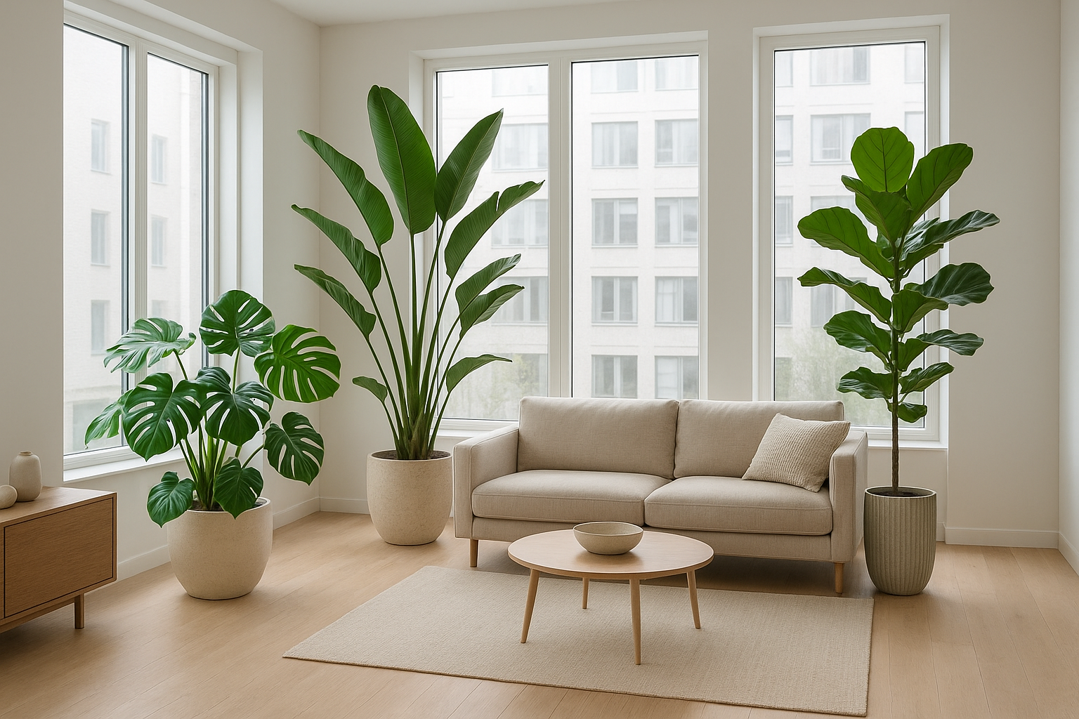 Piante da interno alte e a crescita rapida: idee per spazi luminosi e design moderno