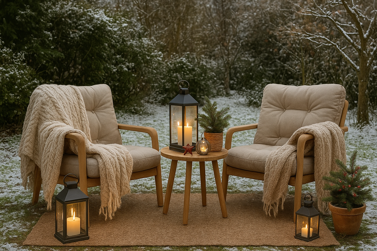 Arredare il giardino in dicembre: come proteggere arredi e creare un angolo cocoon