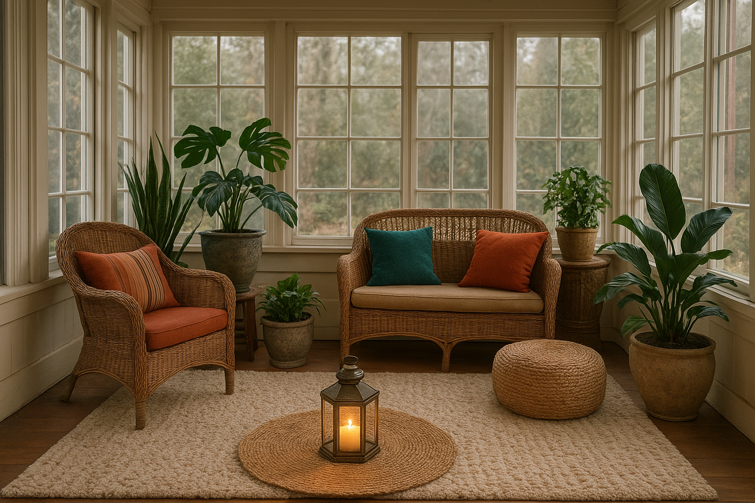 Arredare la veranda a gennaio: idee calde e green con tappeti e piante robuste