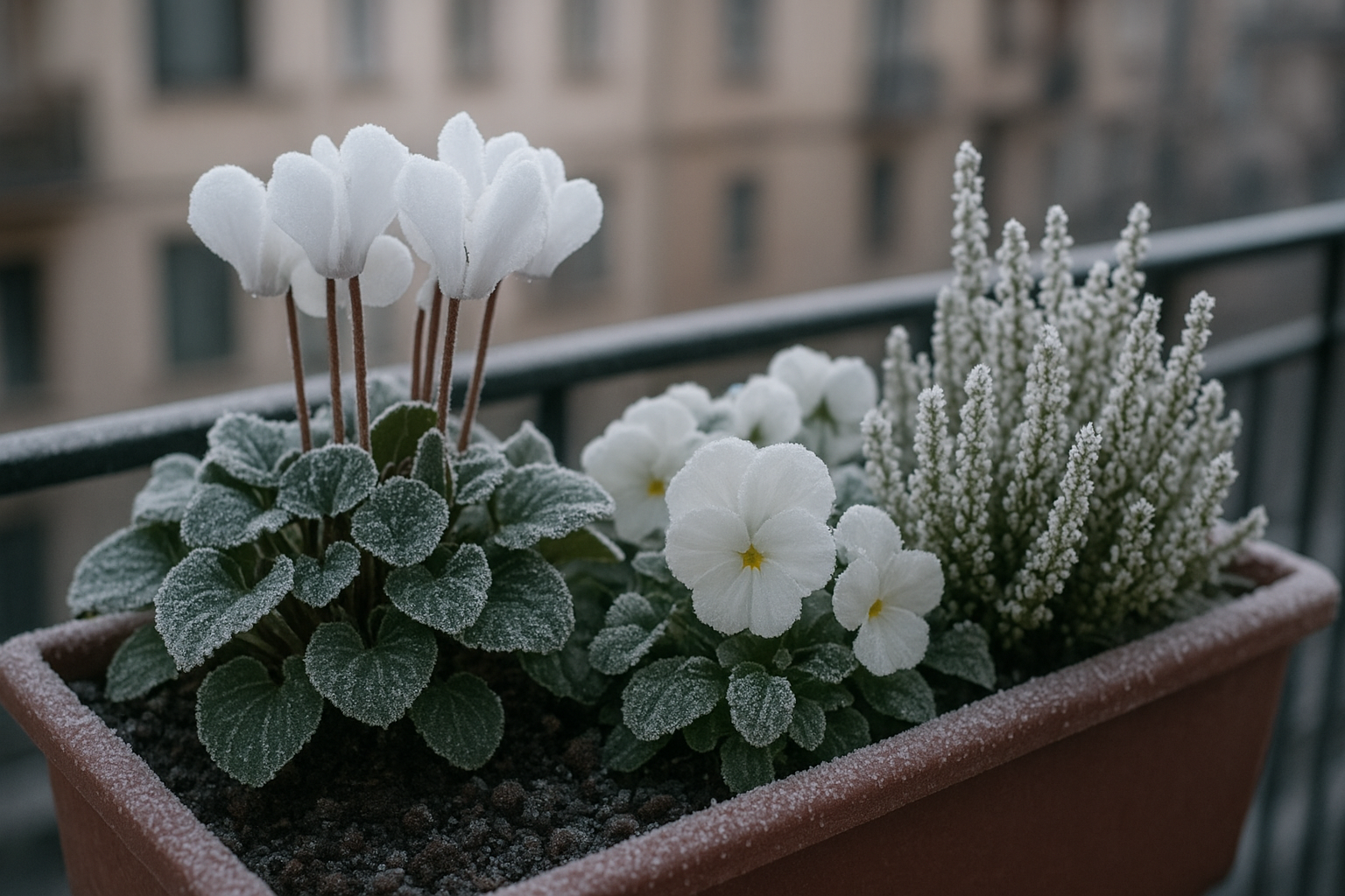 Fiori bianchi invernali per balcone: cosa fiorisce con il freddo