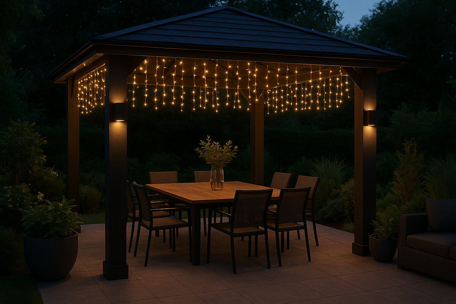 Illuminare il gazebo in giardino: idee moderne per serate all’aperto