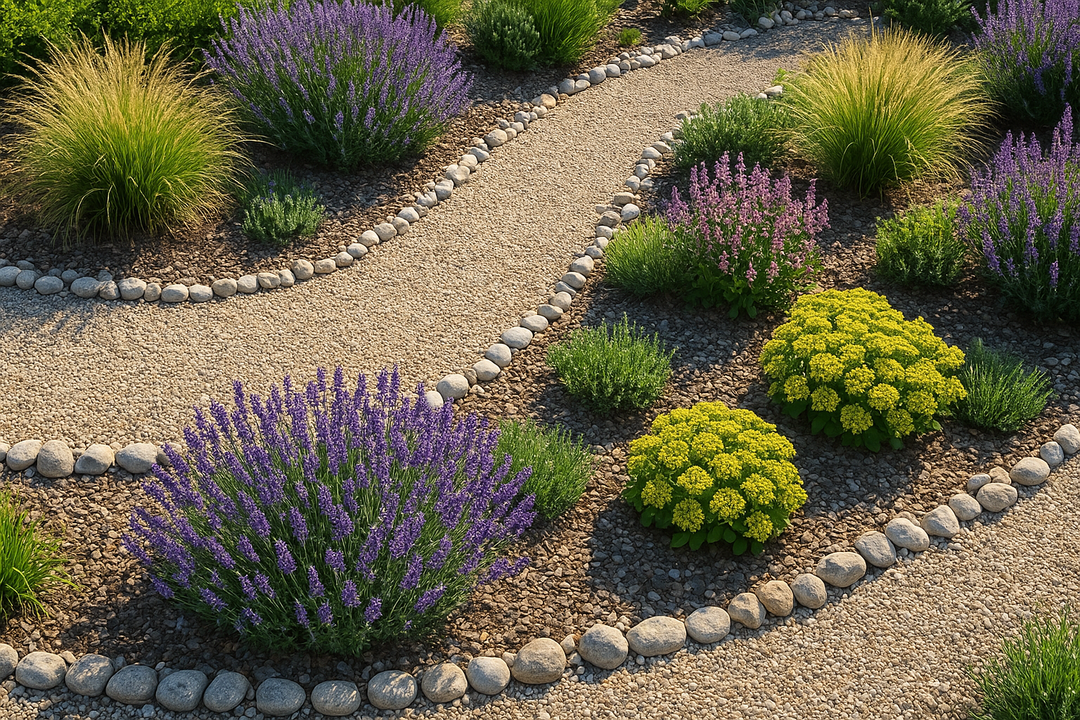 Arredare il giardino con aiuole di sassi e piante perenni: idee facili e durature