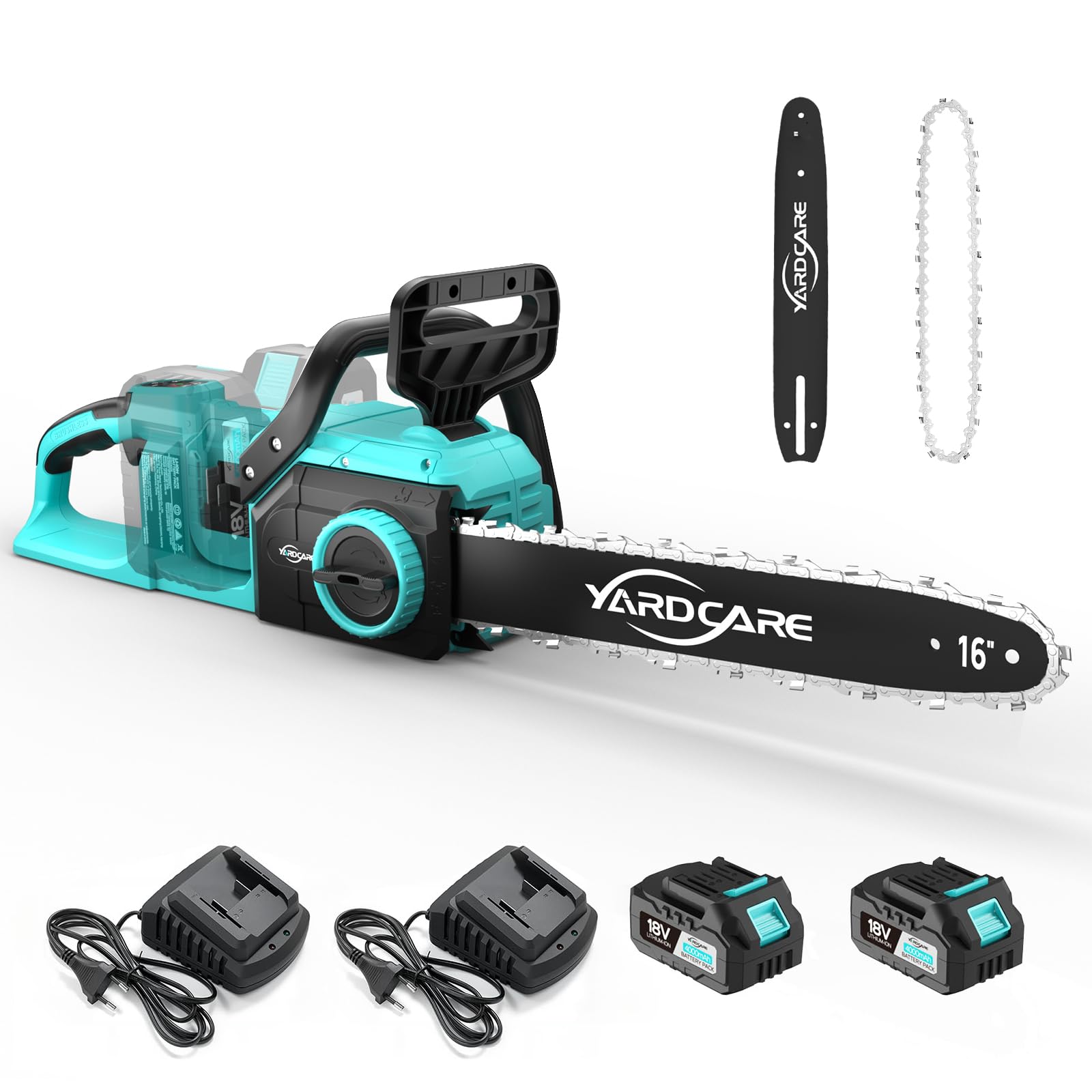 Motosega a batteria YARDCARE da 16 pollici, in offerta su Amazon per potare e tagliare legna in giardino