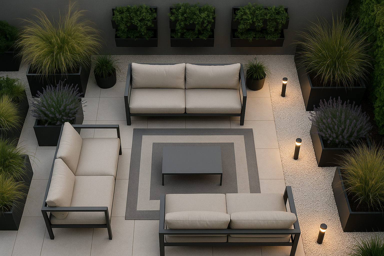 Come arredare un giardino moderno con poca manutenzione