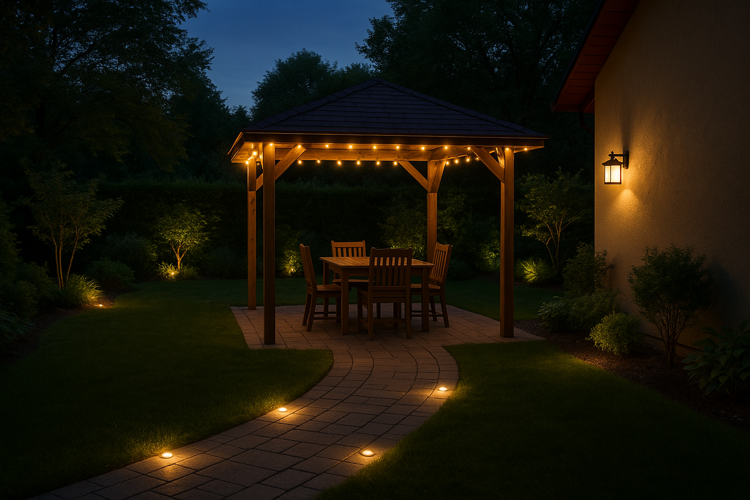 Illuminare il gazebo e il giardino: idee per un arredamento esterno accogliente