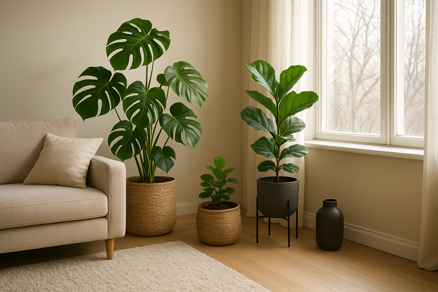 Piante da interno a foglia grande per dare struttura al soggiorno a fine inverno