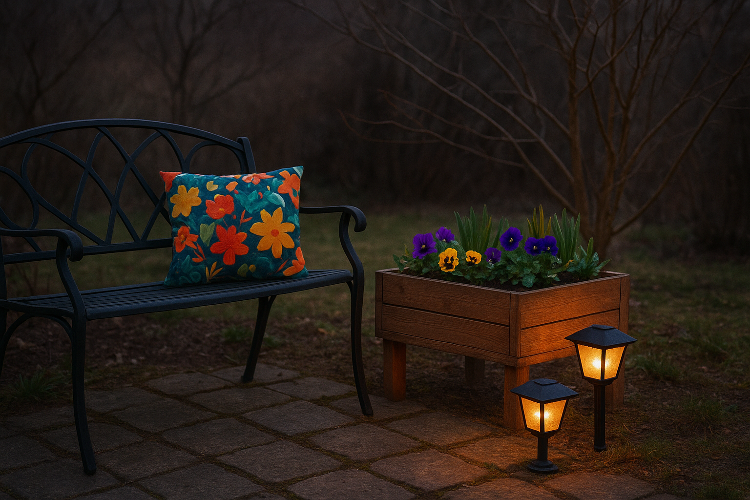 Arredare il giardino di fine inverno con panchine e fioriere: idee per febbraio