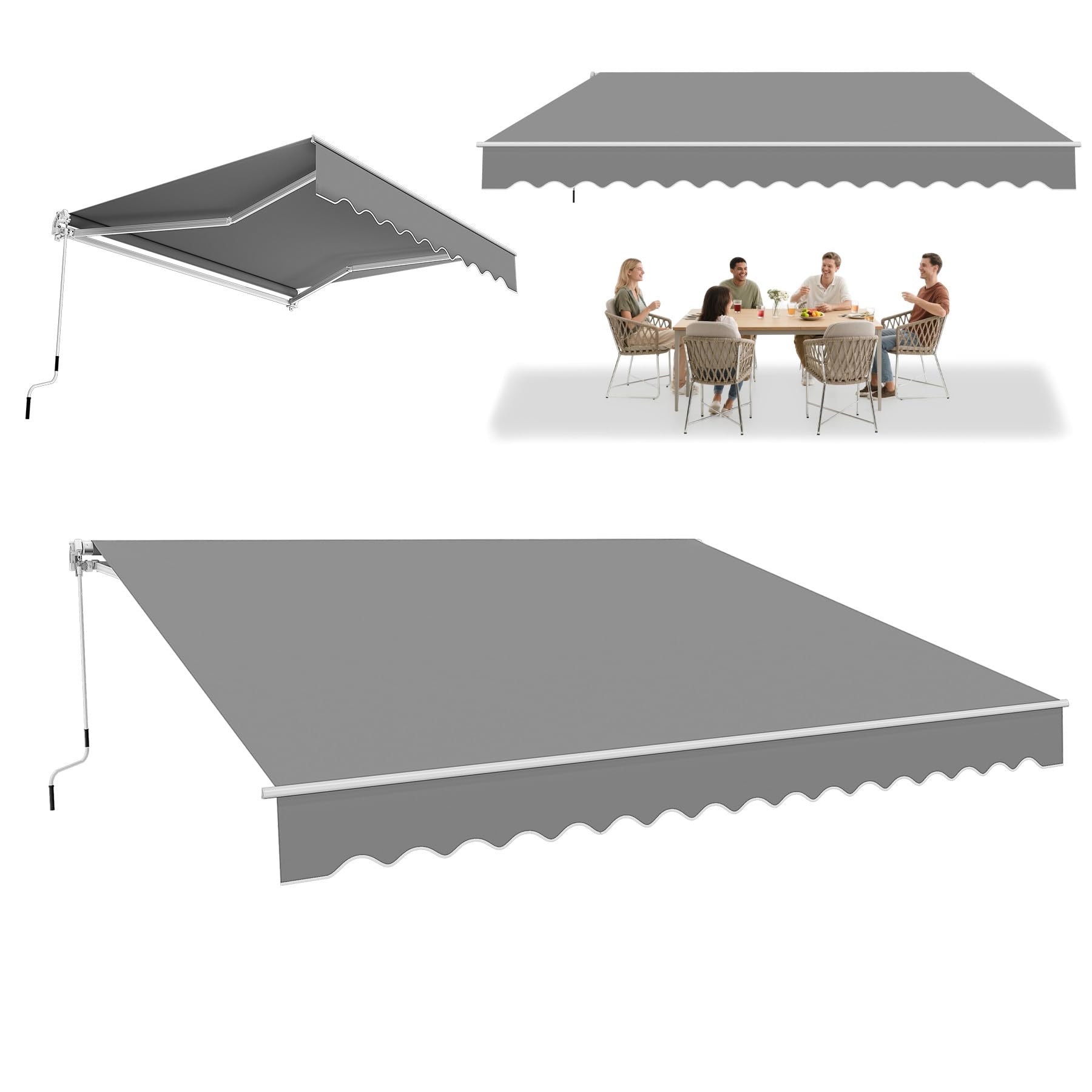 Tenda da sole ACXIN 4×3 m, ombra regolabile per terrazzi verdi e dehors domestici