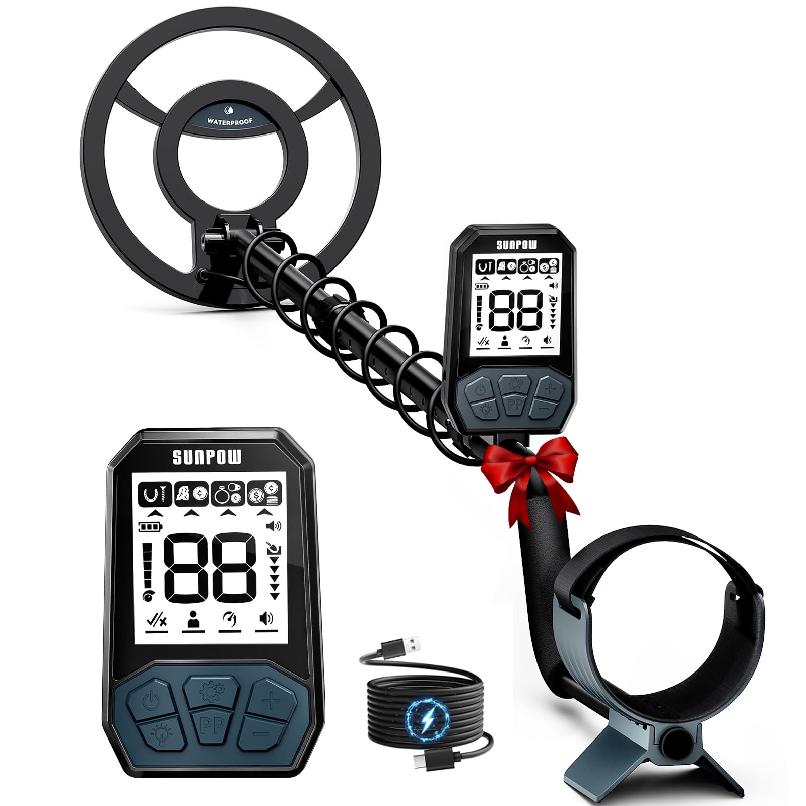 SUNPOW metal detector ricaricabile OTMD17: esplorare il giardino e il bosco giocando