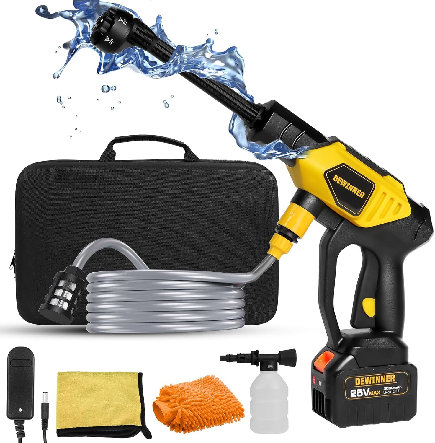 Pulitore ad alta pressione DEWINNER a batteria, manutenzione rapida per terrazze e arredi