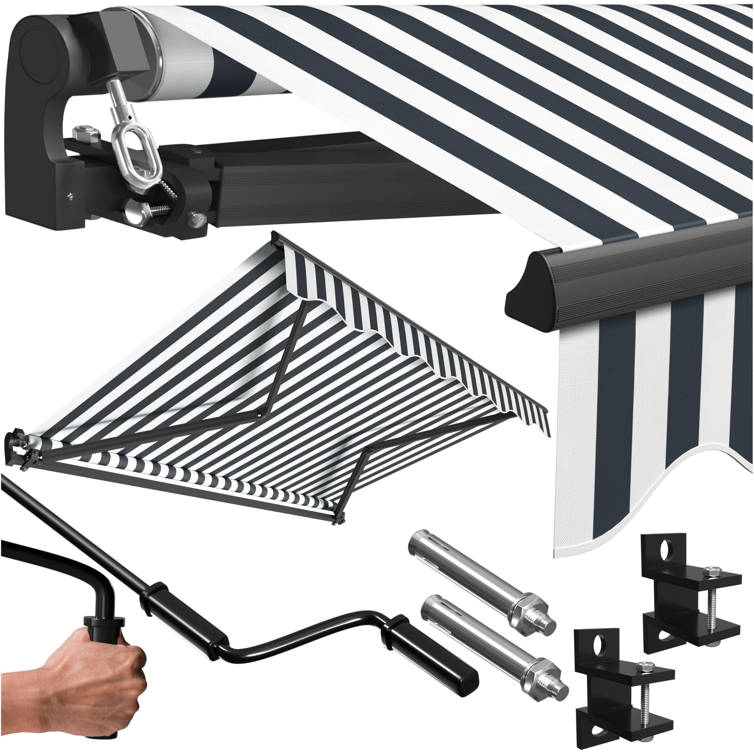 Tenda da sole KESSER 250 x 200 bianco/antracite: soluzione pratica per creare una zona relax all’ombra