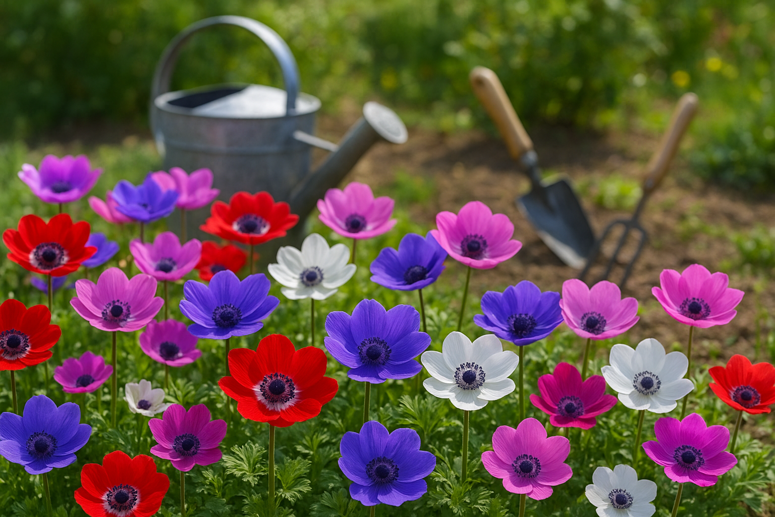 Anemoni coronaria: preparare bulbi e aiuole per una fioritura esplosiva di primavera