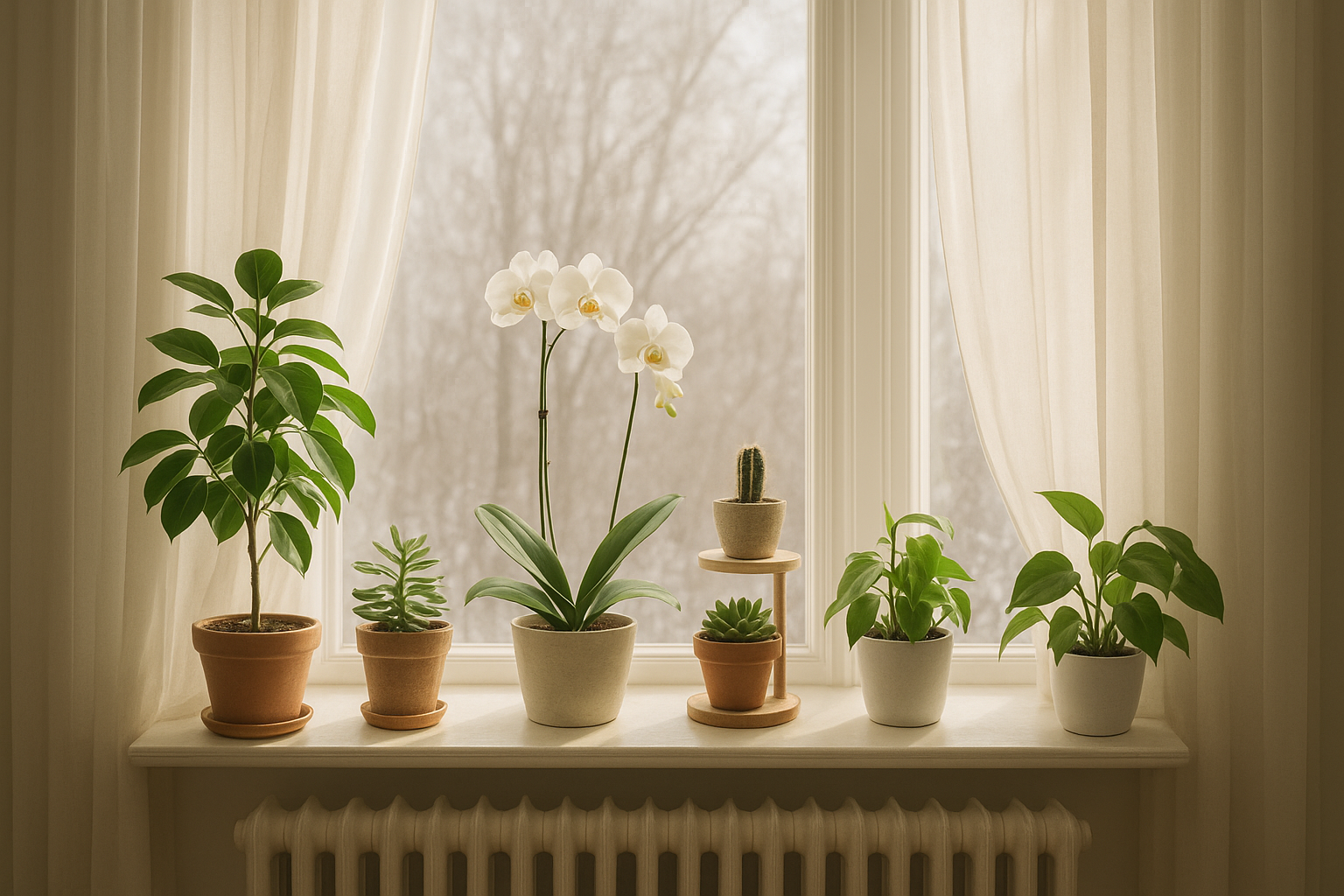 Piante da interno che amano la luce di fine inverno: come sfruttare davanzali e bow-window