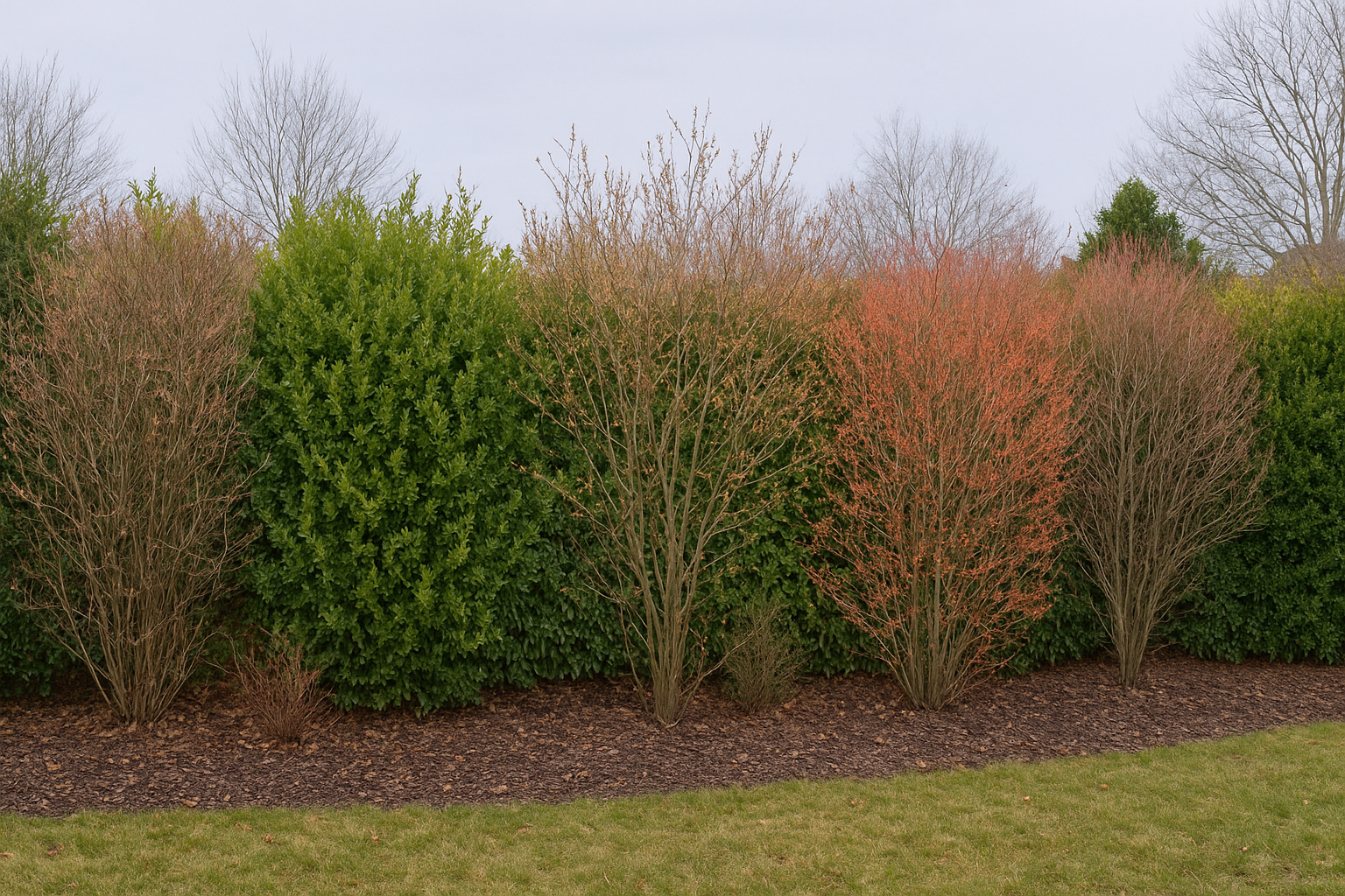 Siepi miste a bassa manutenzione: progettare la struttura del giardino a fine inverno