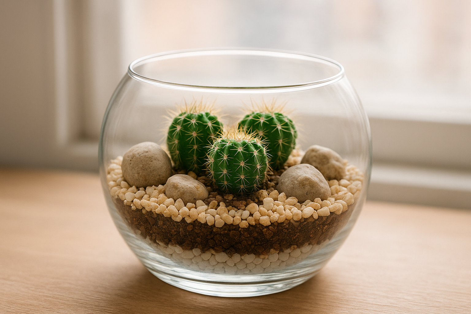 Piccole cactacee per terrari e micro-giardini in vetro: progetti creativi di fine inverno