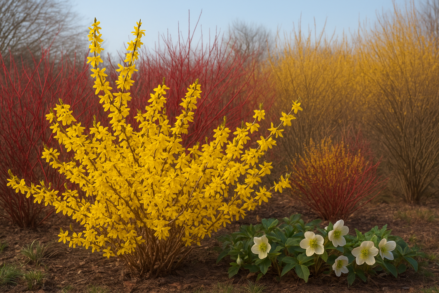 Cornus e forsizia: arbusti da fiore per illuminare il giardino a fine inverno