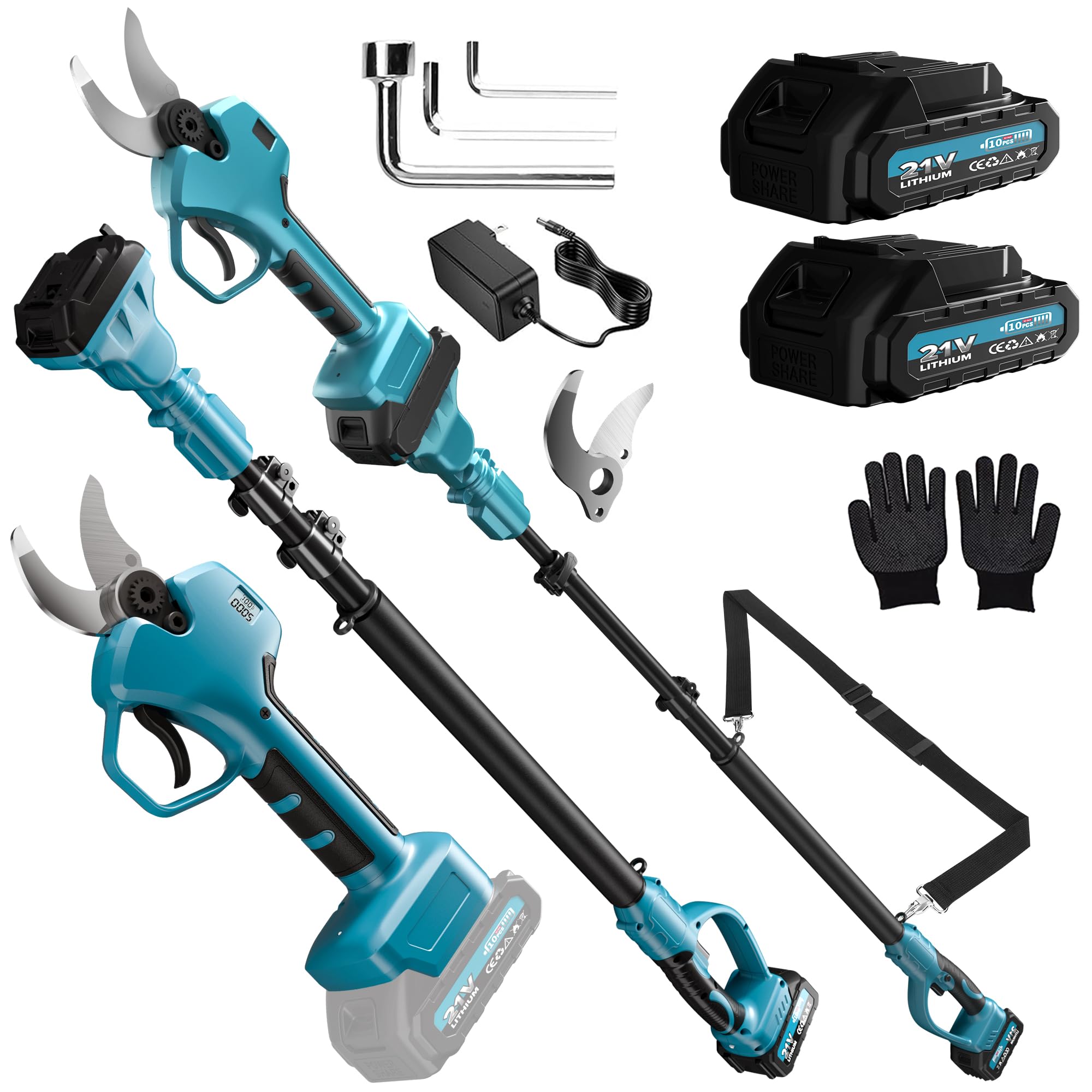 Forbici da potatura a batteria 2 in 1 con asta telescopica, un aiuto per alberi da frutto e siepi in offerta su Amazon