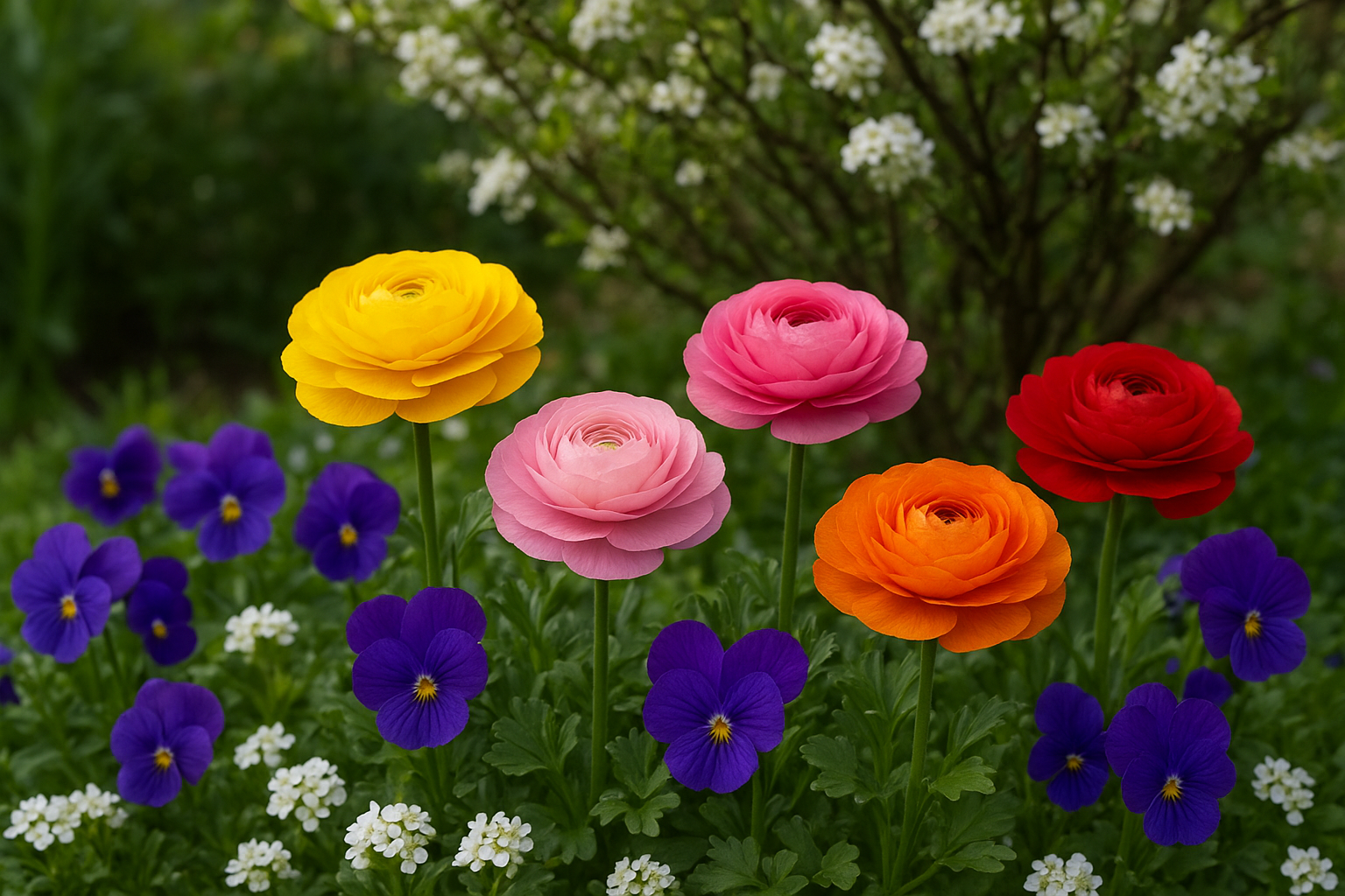 Ranuncoli da fiore per aiuole e balconi di marzo: scelta dei bulbi, messa a dimora e abbinamenti