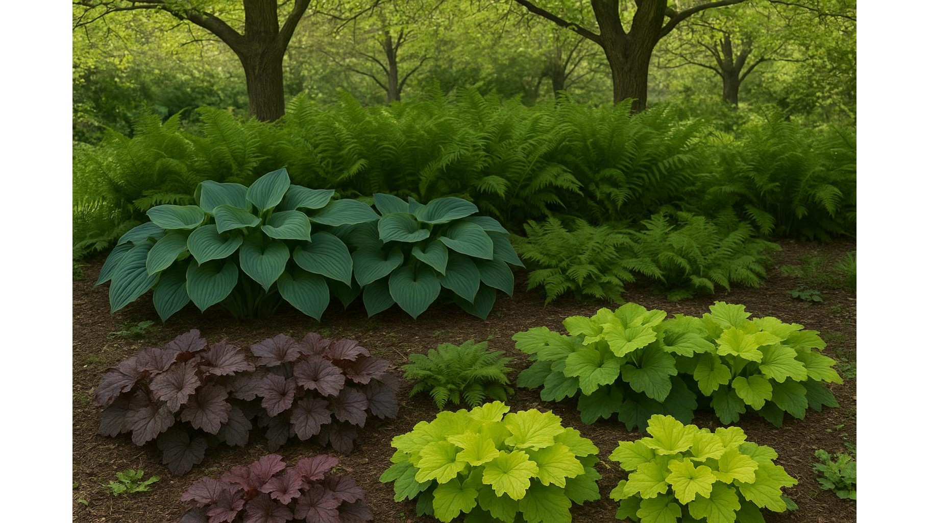 Piante da esterno per aiuole ombreggiate di marzo: hosta, felci e altre specie decorative