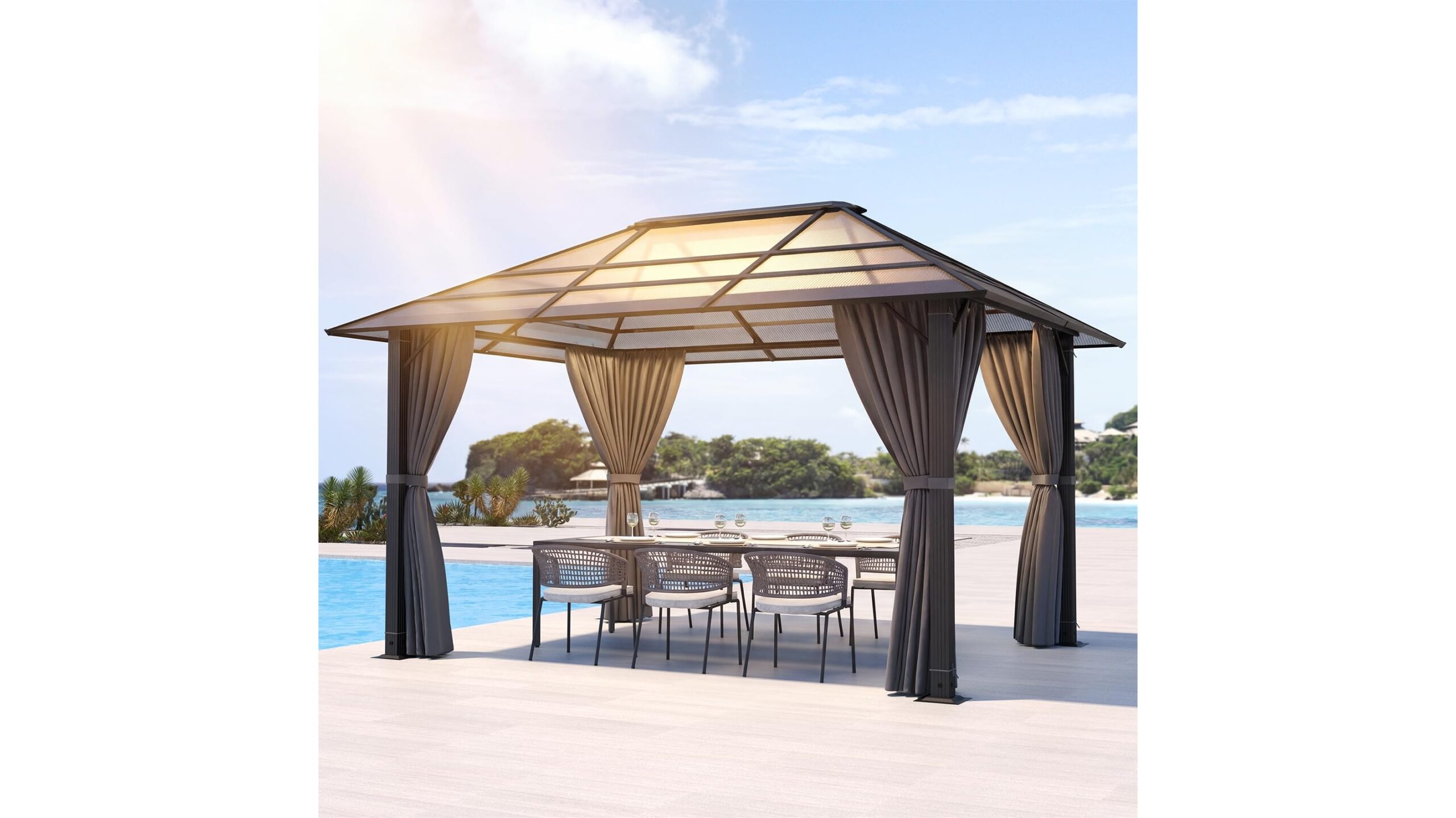 Gazebo Devoko 3×4 m: una copertura fissa per proteggere piante, arredi e zona relax