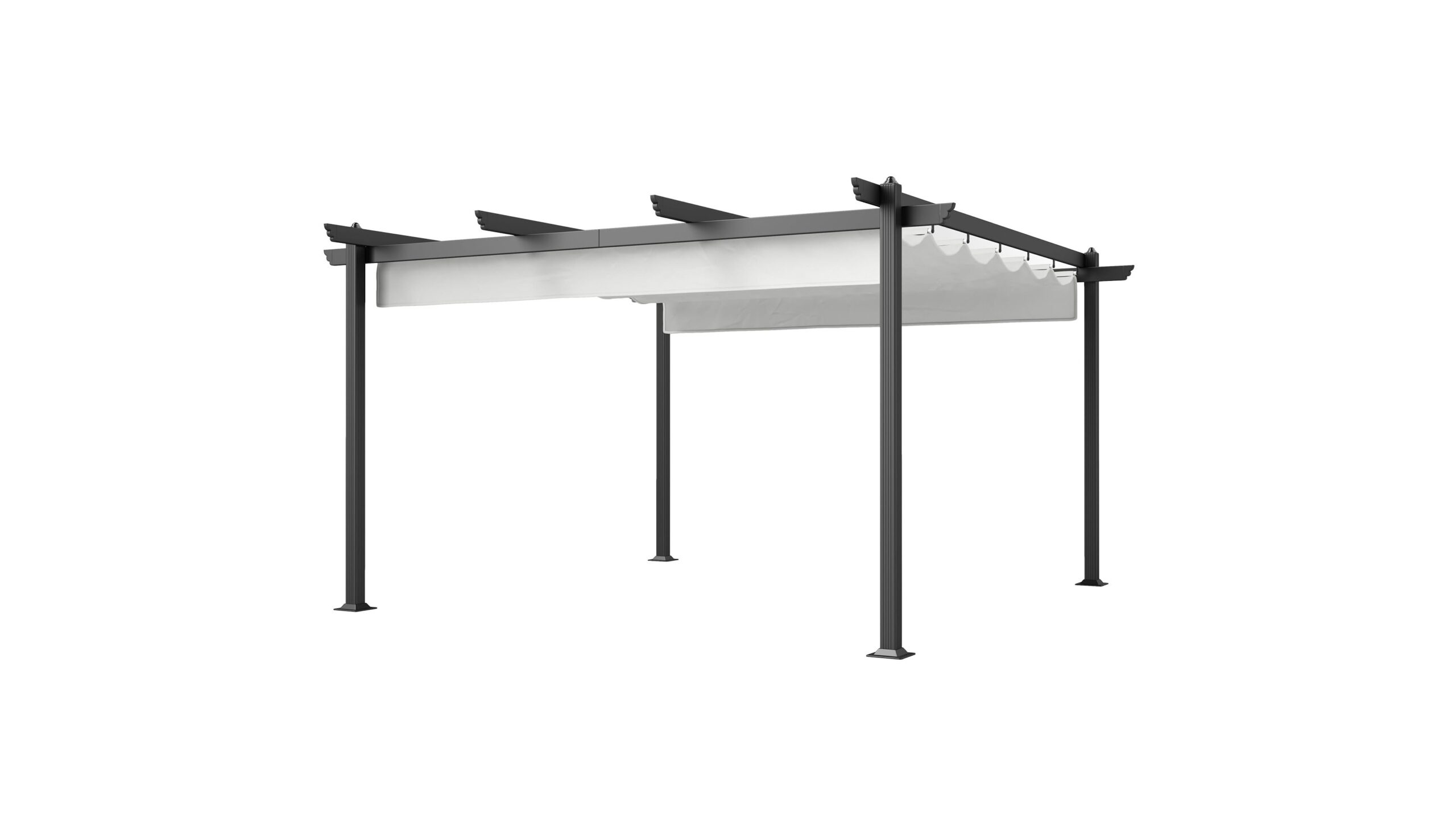 Gazebo Outsunny 4×4 m, pergola con telo retrattile per creare ombra elegante in giardino
