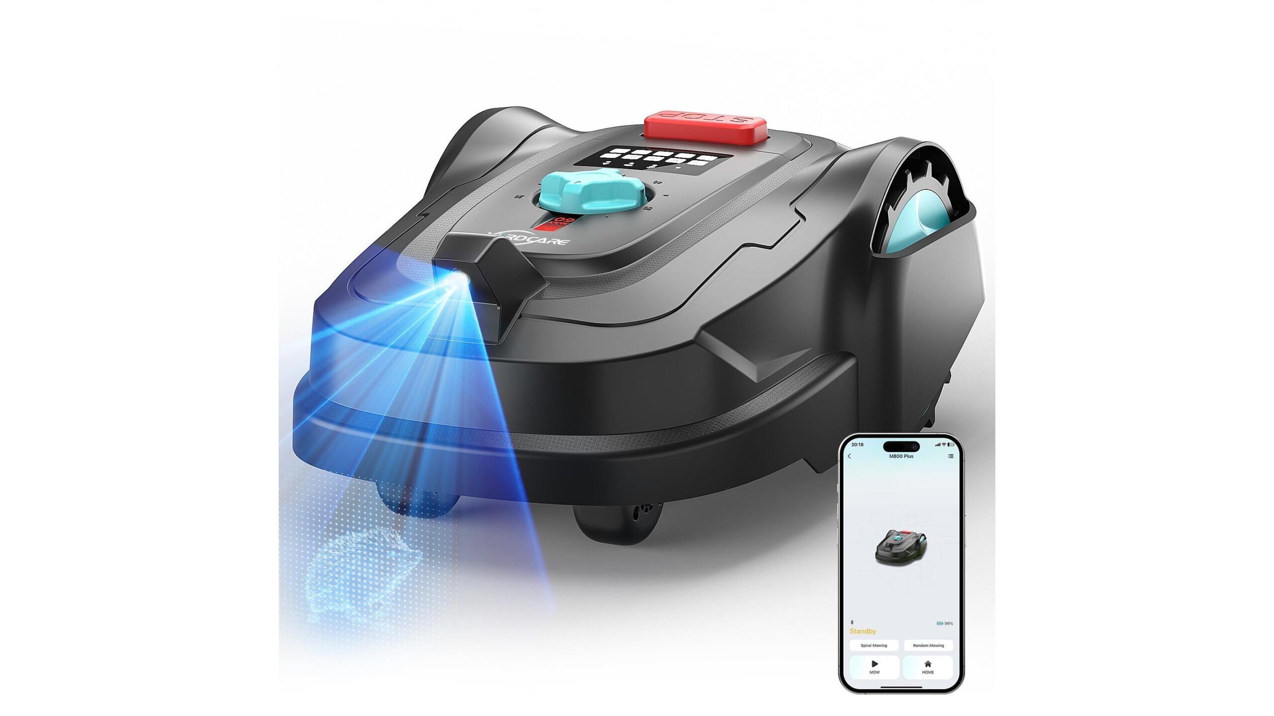 YARDCARE M800Plus, il robot tagliaerba senza filo perimetrale con GPS e visione IA per prati fino a 800 m²