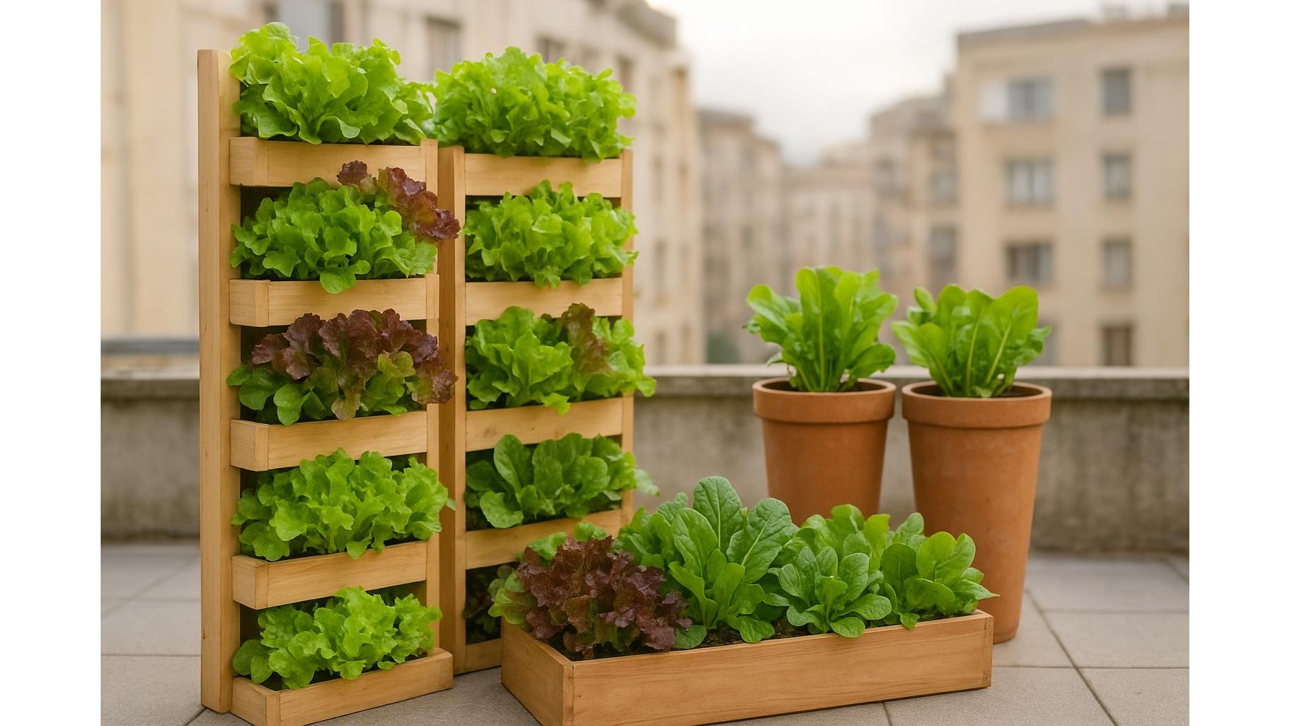 Insalate primaverili in vaso alto: progettare un mini orto verticale da taglio sul terrazzo