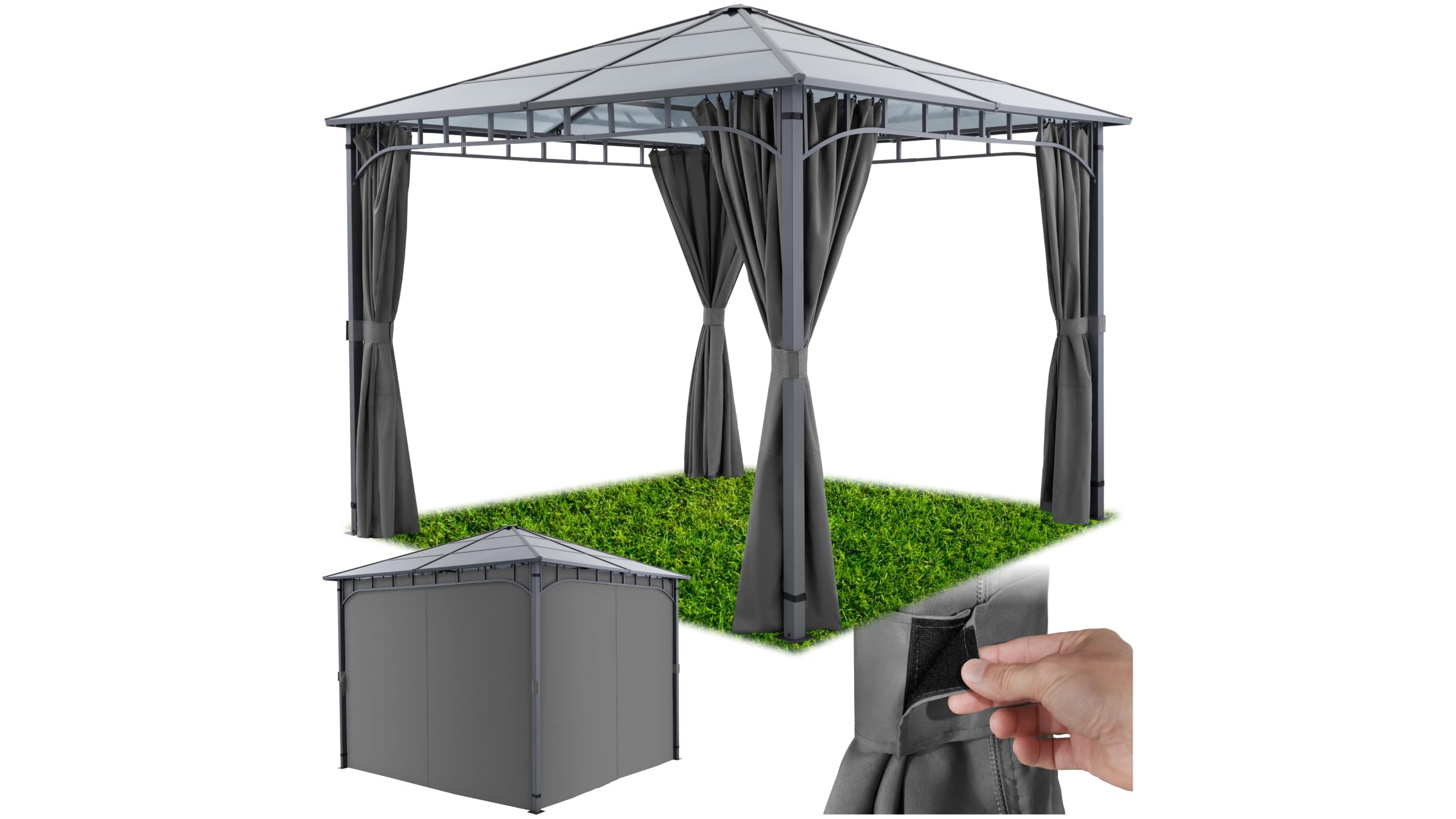Gazebo da giardino tectake 3×3 m, il padiglione elegante in sconto ideale per pranzi e feste all’aperto