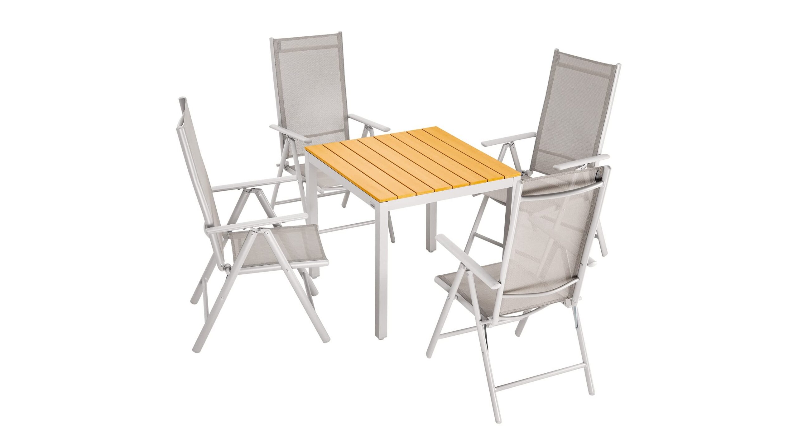 Casaria tavolo e sedie in alluminio, il set compatto ideale per balconi e piccoli giardini