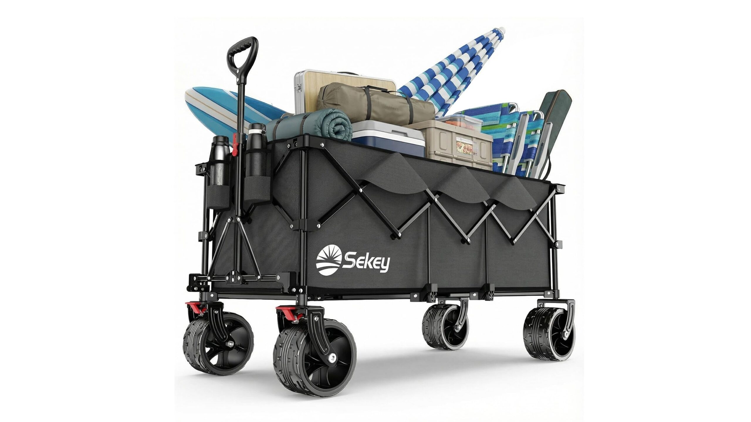 Sekey carrello pieghevole XXXL, il jolly per trasportare vasi, sacchi di terriccio e attrezzi in giardino