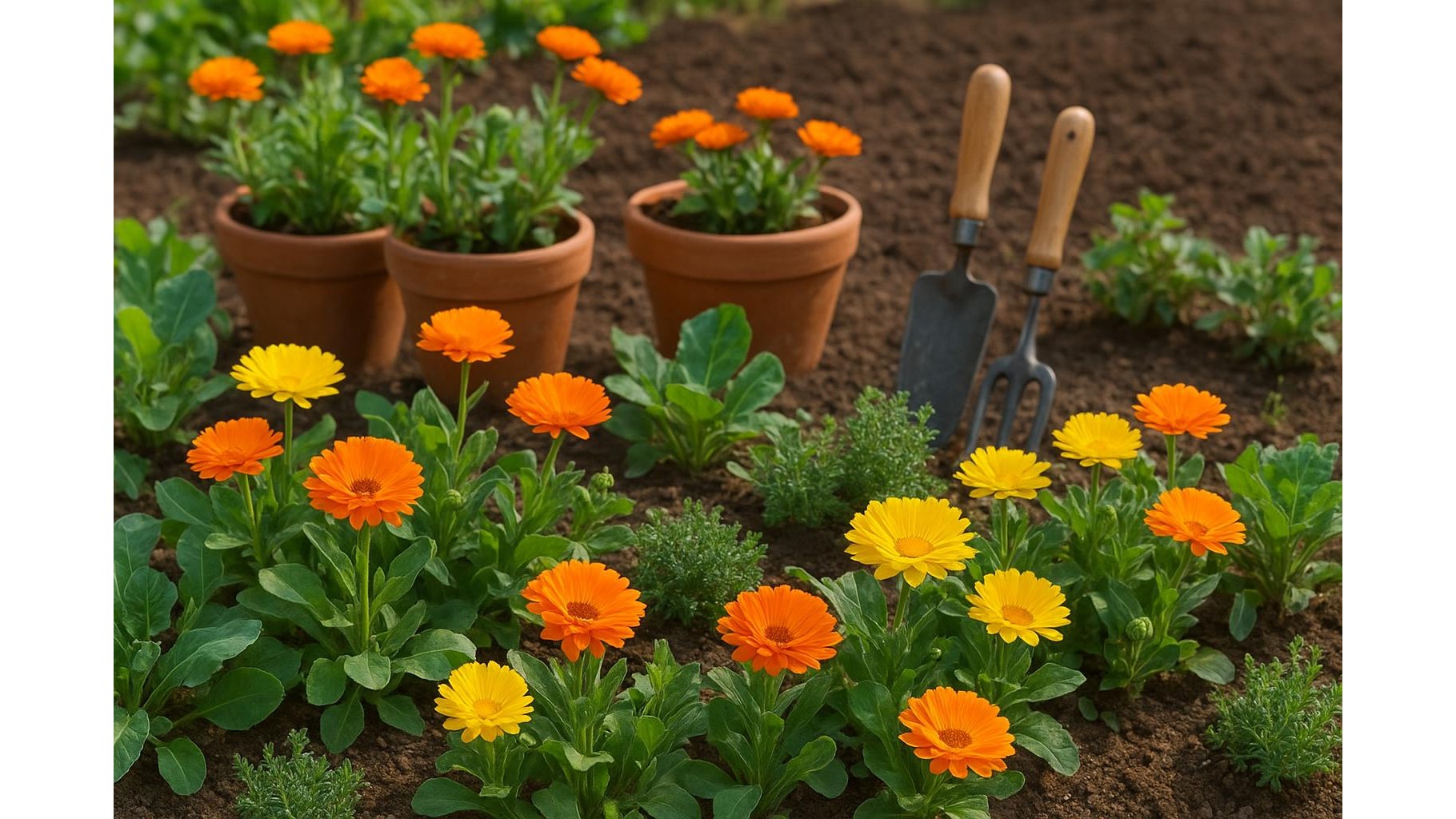 Calendule in giardino e in vaso: semina di fine marzo e trucchi per una fioritura continua