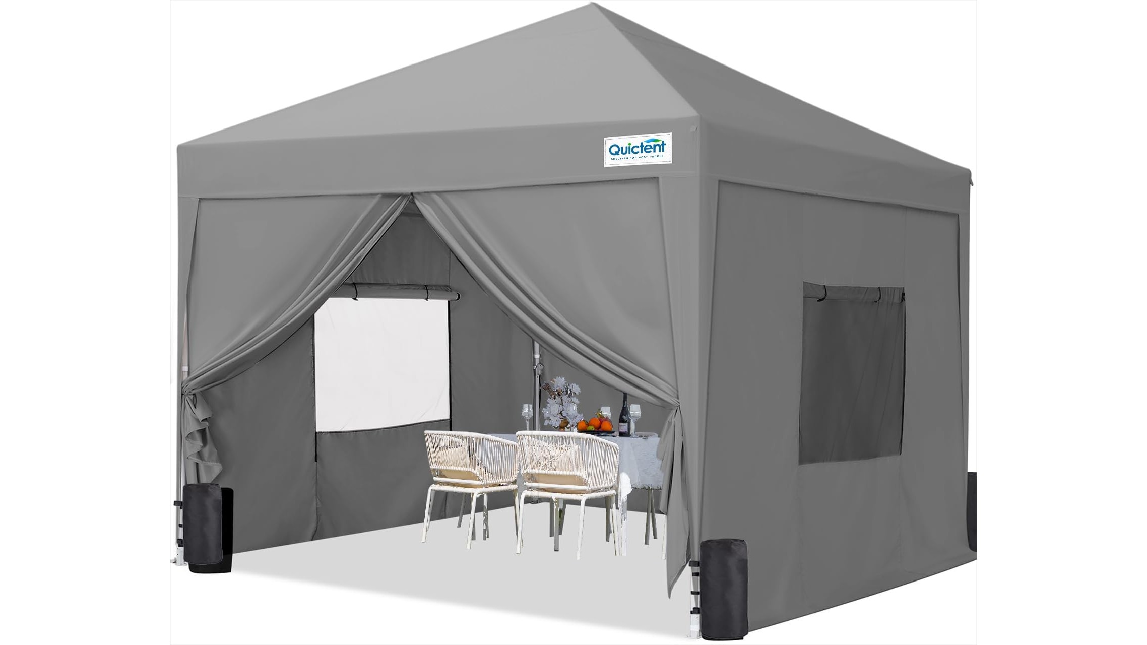 Quictent gazebo pop-up 3×3, tenda richiudibile in offerta per creare ombra in giardino e orto