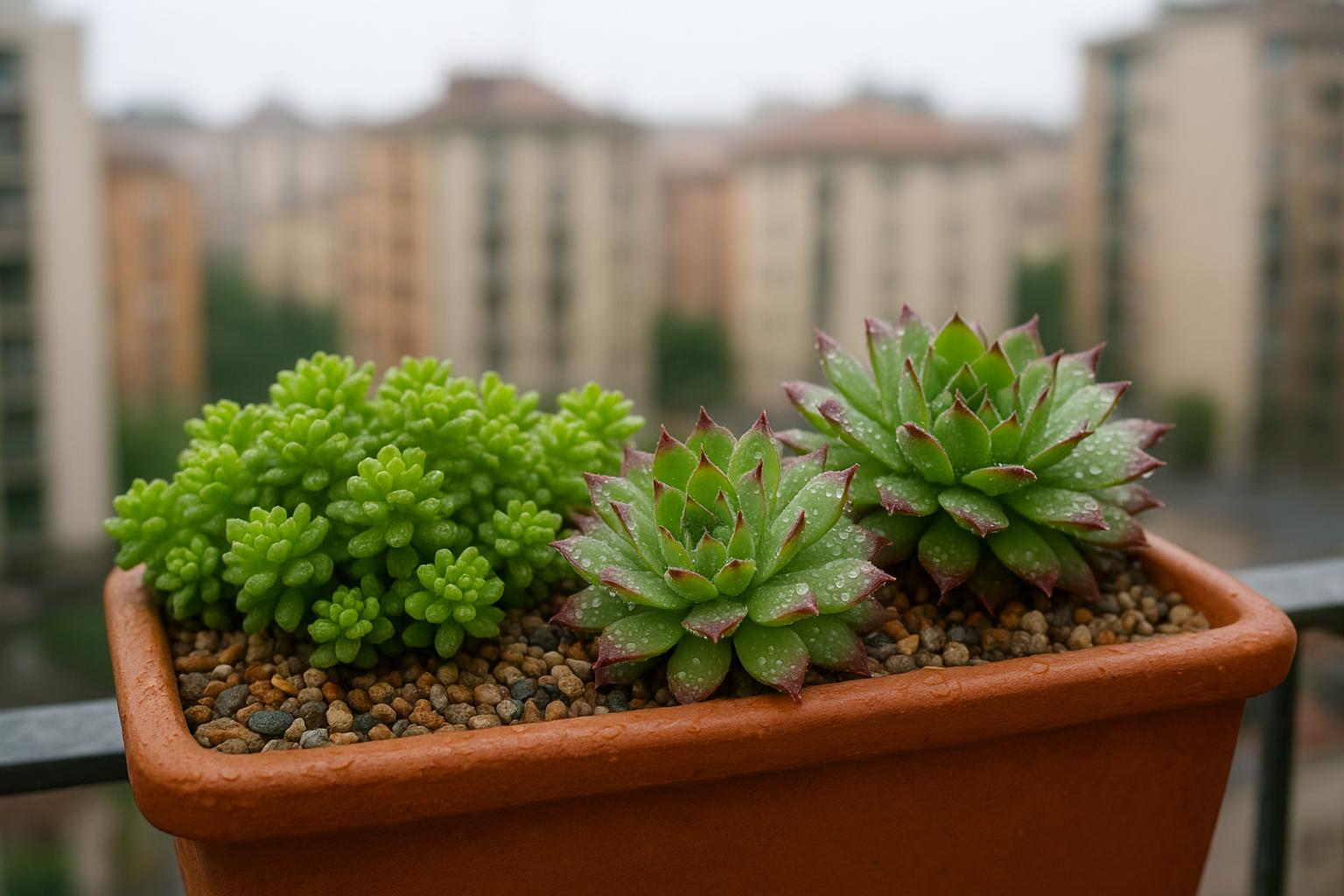 Piante grasse resistenti alla pioggia per balconi senza tettoia
