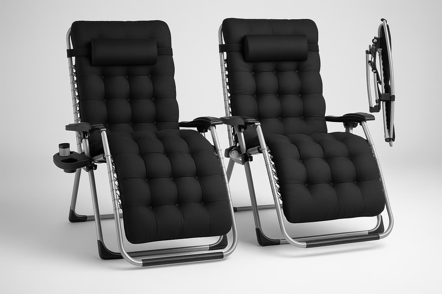 tectake set di 2 sdraio da giardino, relax totale in terrazzo o sotto il pergolato