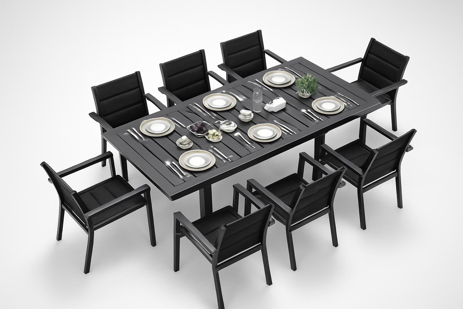 JUMMICO set di 4 sedie da giardino in alluminio, sedute leggere per tavoli da pranzo all’aperto