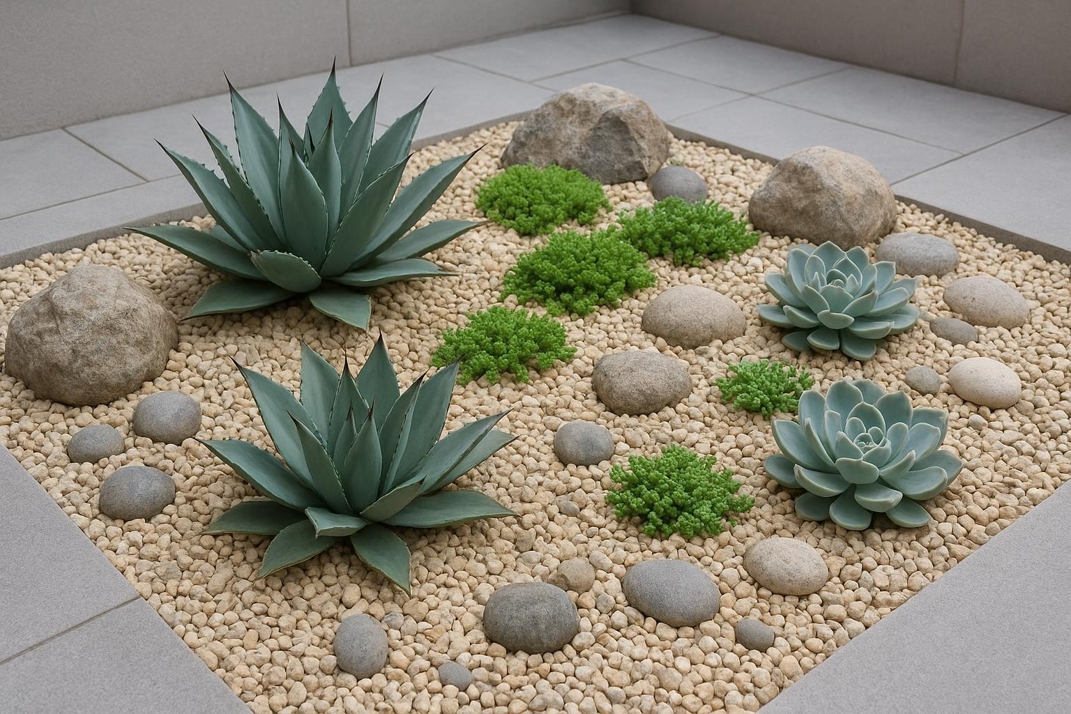 Piante grasse per giardini in ciottoli e ghiaia: specie decoratrici per bordi moderni