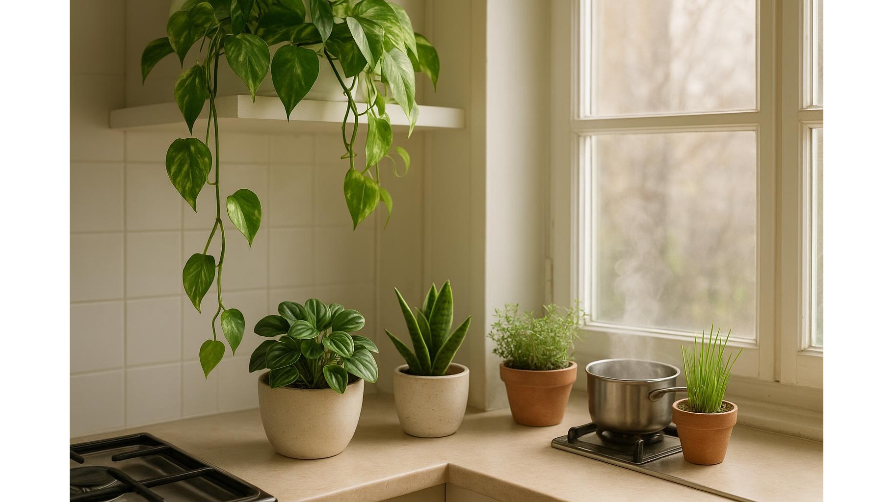 Piante da interno per la cucina di marzo: specie compatte che resistono a vapore e sbalzi di temperatura