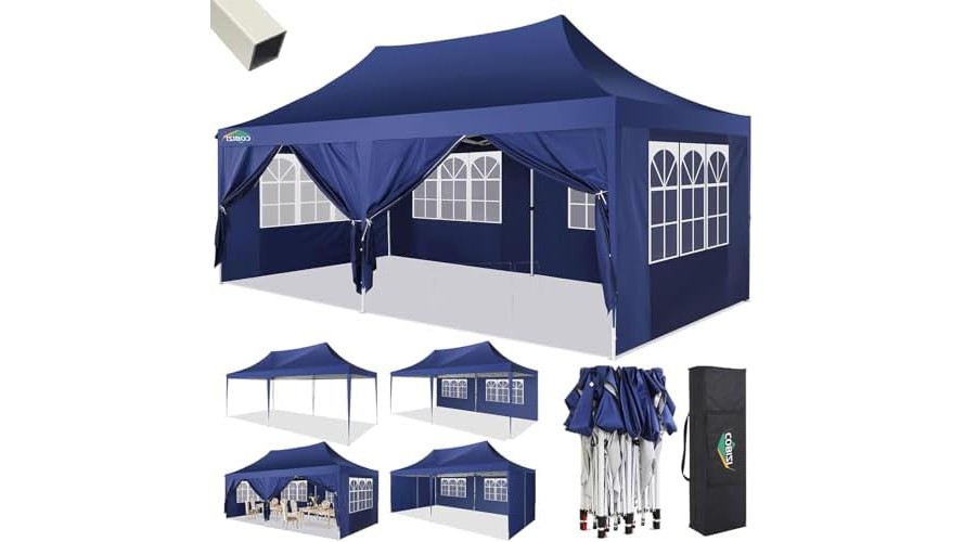 Gazebo pieghevole COBIZI 3×6 m, il tendone portatile che trasforma il giardino in una stanza all’aperto