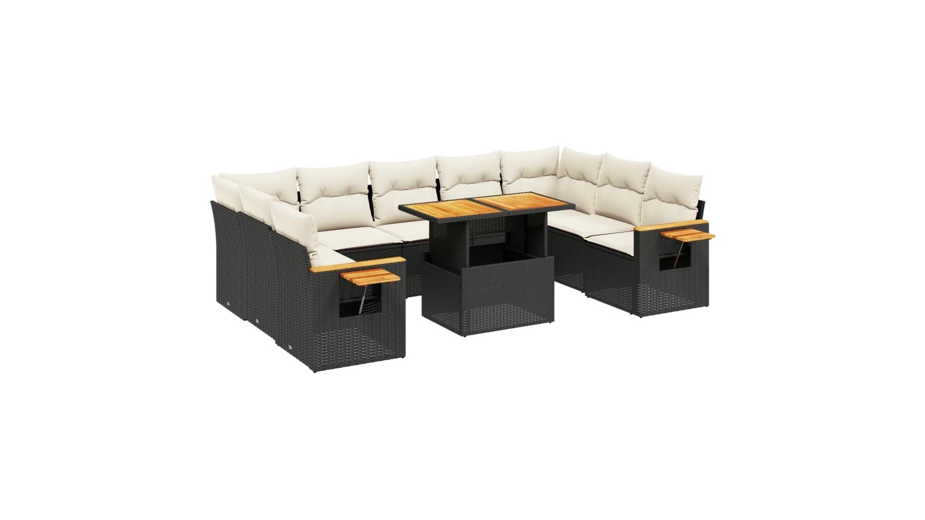 Set divani da giardino vidaXL in polyrattan nero: salotto completo da esterno a prezzo ribassato