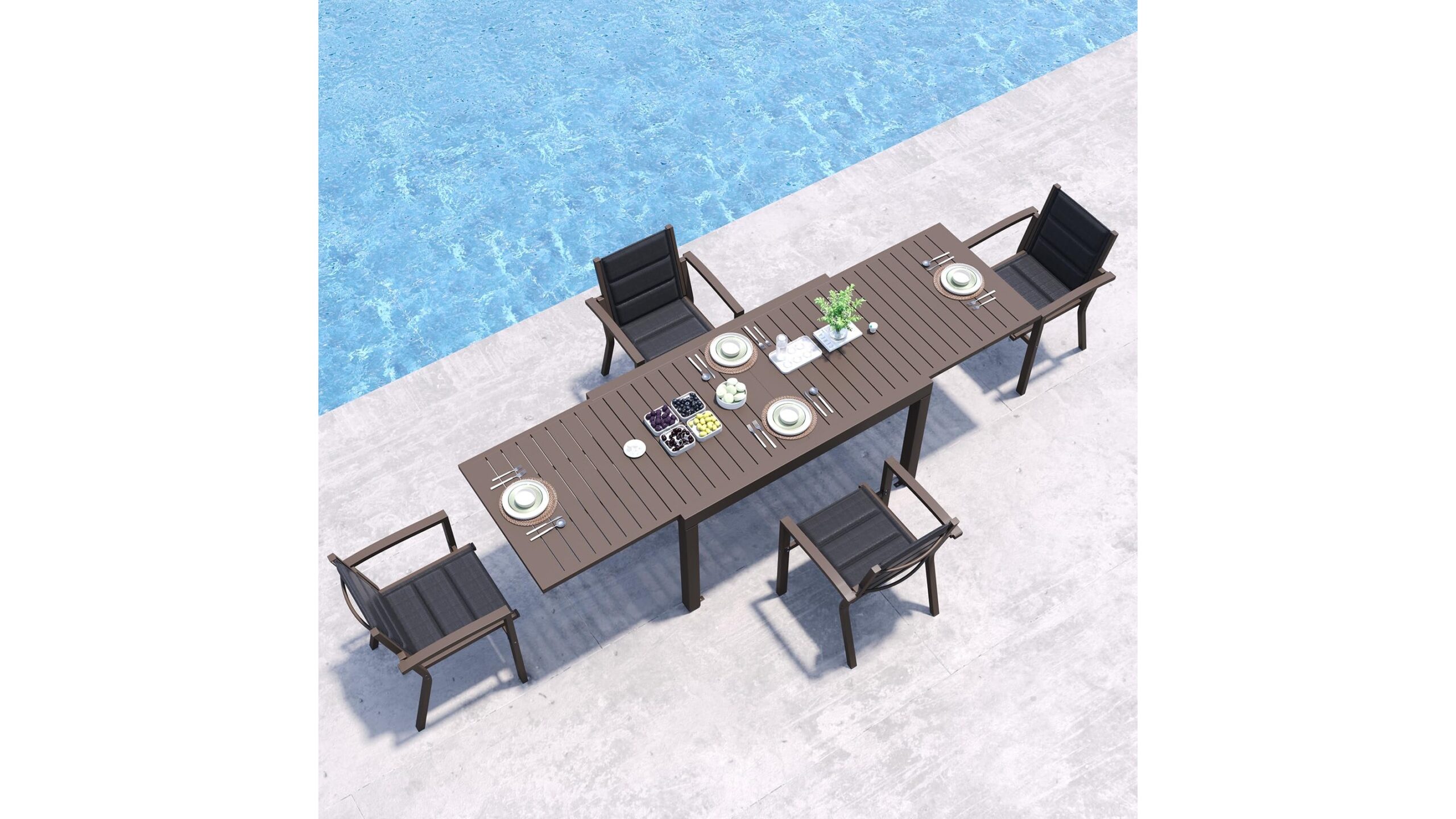 Set di 4 sedie da giardino JUMMICO: sedute leggere e impilabili per terrazzi fioriti