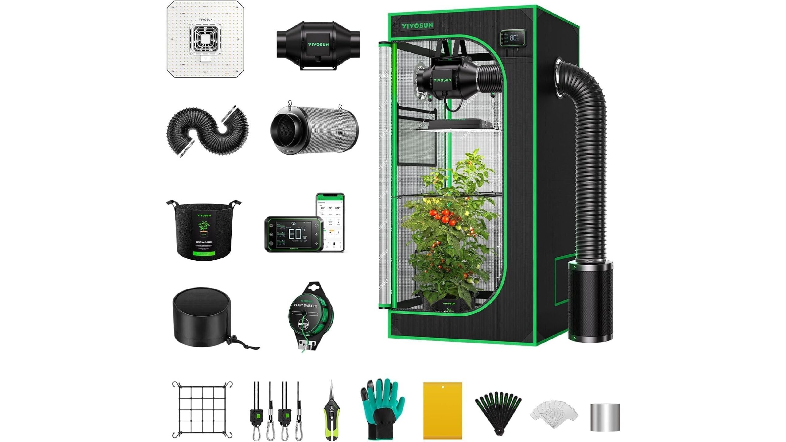 Set completo VIVOSUN per grow box 60×60: come iniziare una coltivazione indoor di erbe e insalate