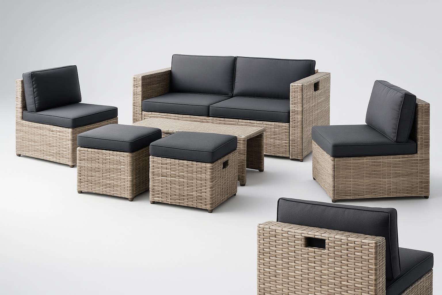 Un set da pranzo in polyrattan per trasformare il terrazzo in sala da pranzo all’aperto