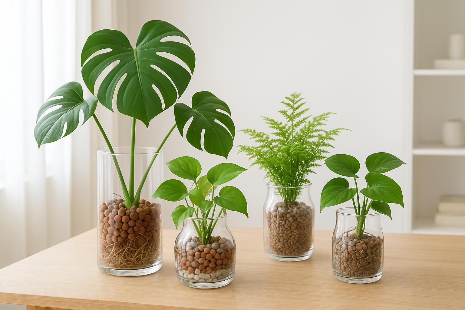 Piante da interno per chi ama i vasi trasparenti: idee con radici a vista e substrati decorativi