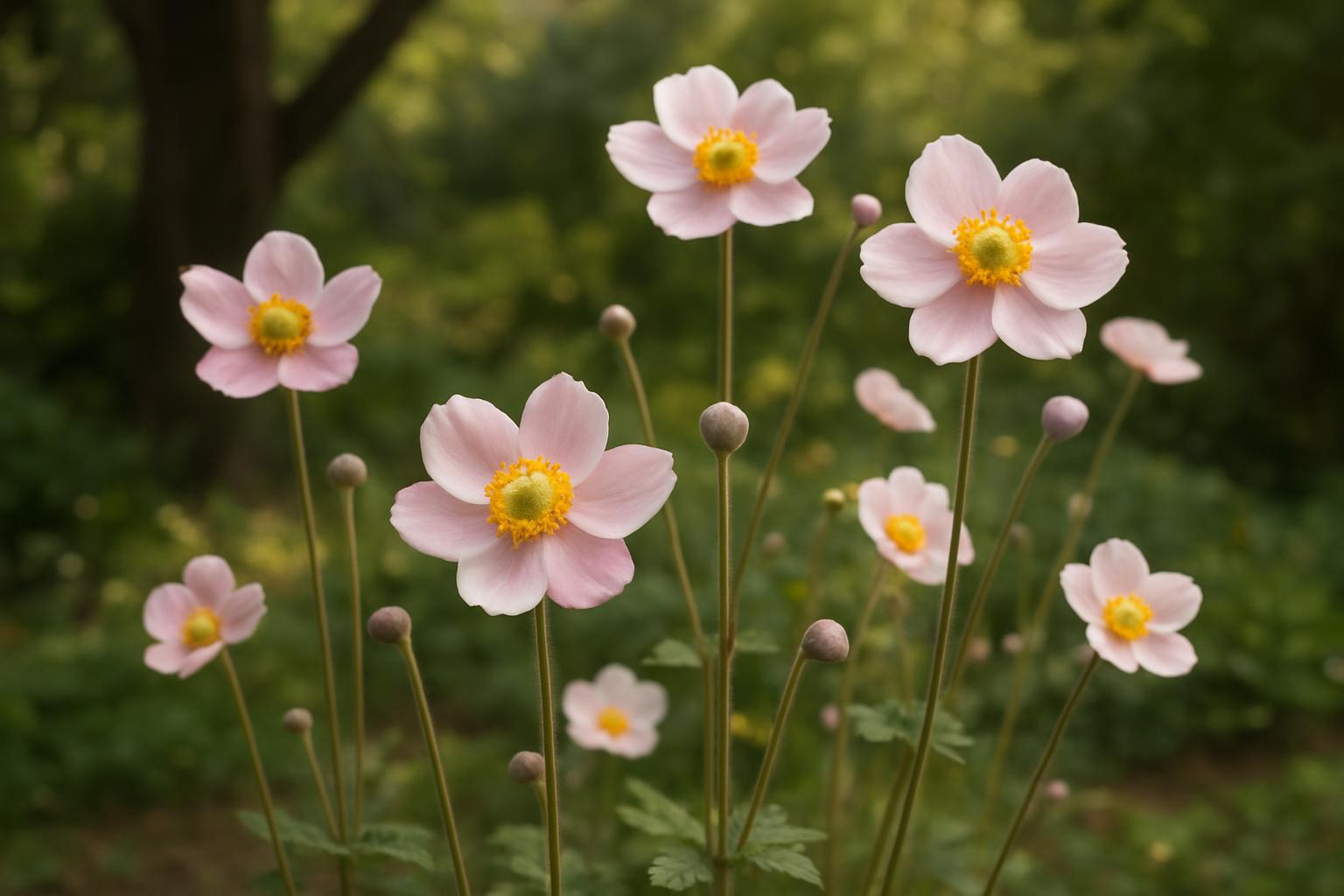 Anemoni giapponesi: perenni eleganti da ombra luminosa per il giardino di fine estate